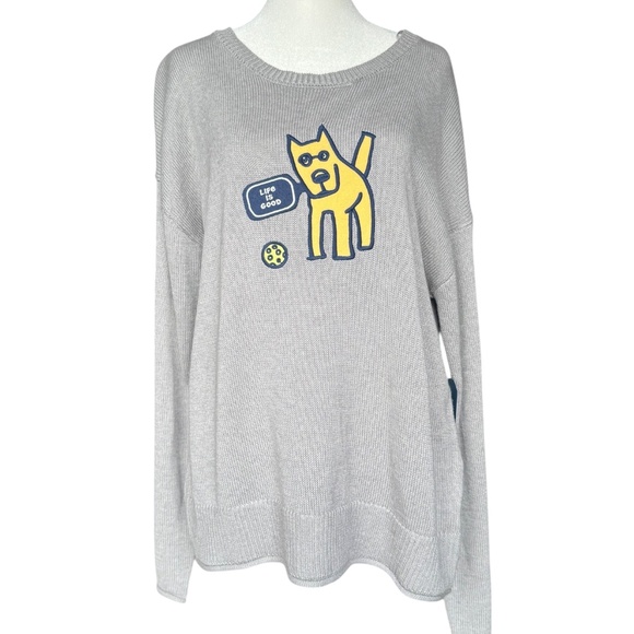 NWT LIFE IS GOOD 2pc Long Sleeve Pull Over Sweater And Shorts Sz L - Picture 3 of 11